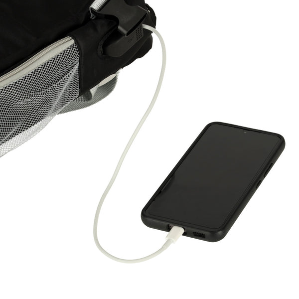 Kelioninė rankinio bagažo kuprinė su USB, juoda