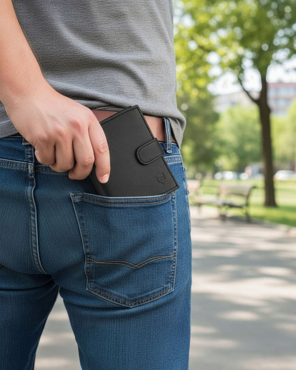 Vyriška odinė piniginė STEVENS, vertikali S192