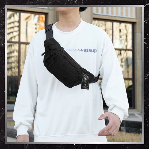 Vyriška vandeniui atspari juosmens rankinė BAD&BAGS, juoda