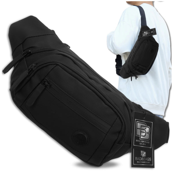 Vyriška vandeniui atspari juosmens rankinė BAD&BAGS, juoda