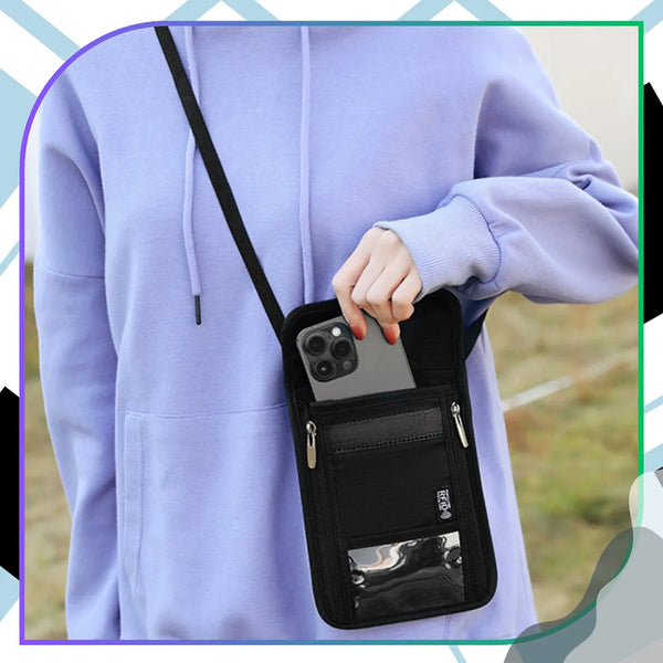 Juoda RFID paso rankinė per petį