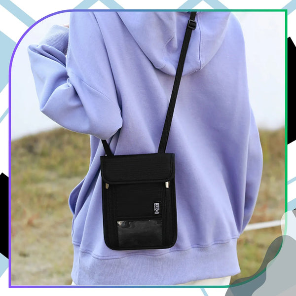 Juoda RFID paso rankinė per petį