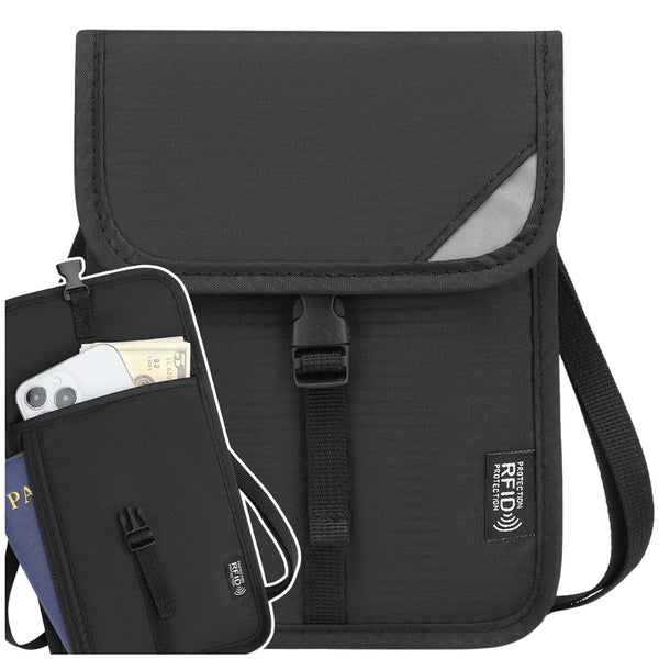 Kelioninis dokumentų dėklas RFID, juodas