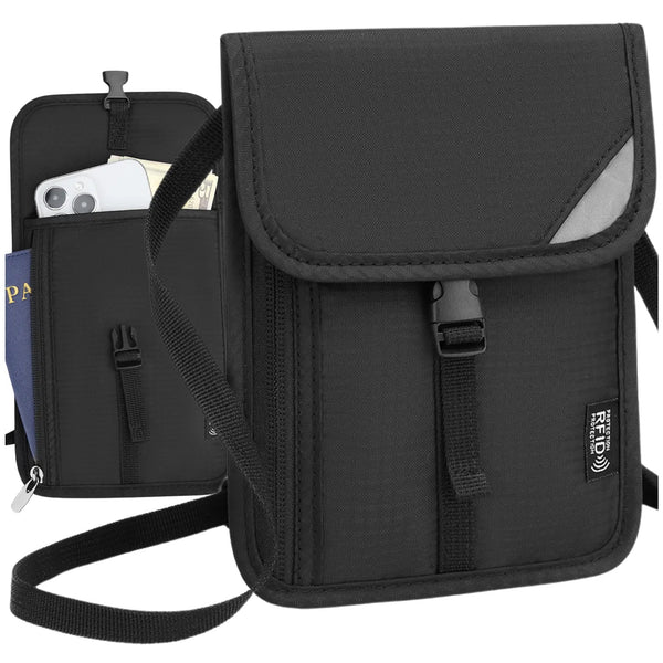 Kelioninis dokumentų dėklas RFID, juodas