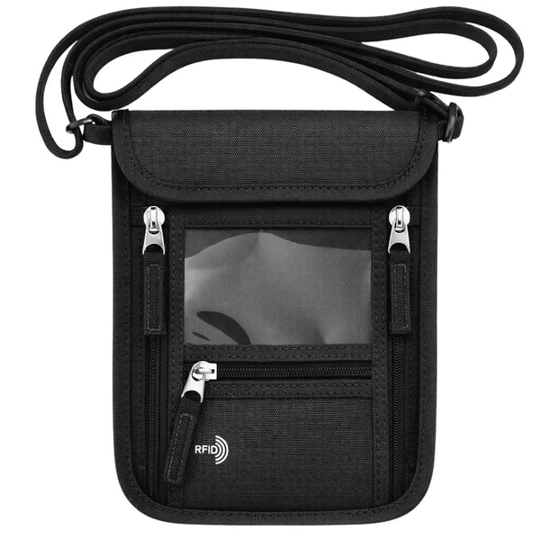 RFID paso dėklas-krūtinės krepšys, juodas