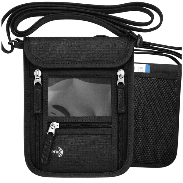 RFID paso dėklas-krūtinės krepšys, juodas