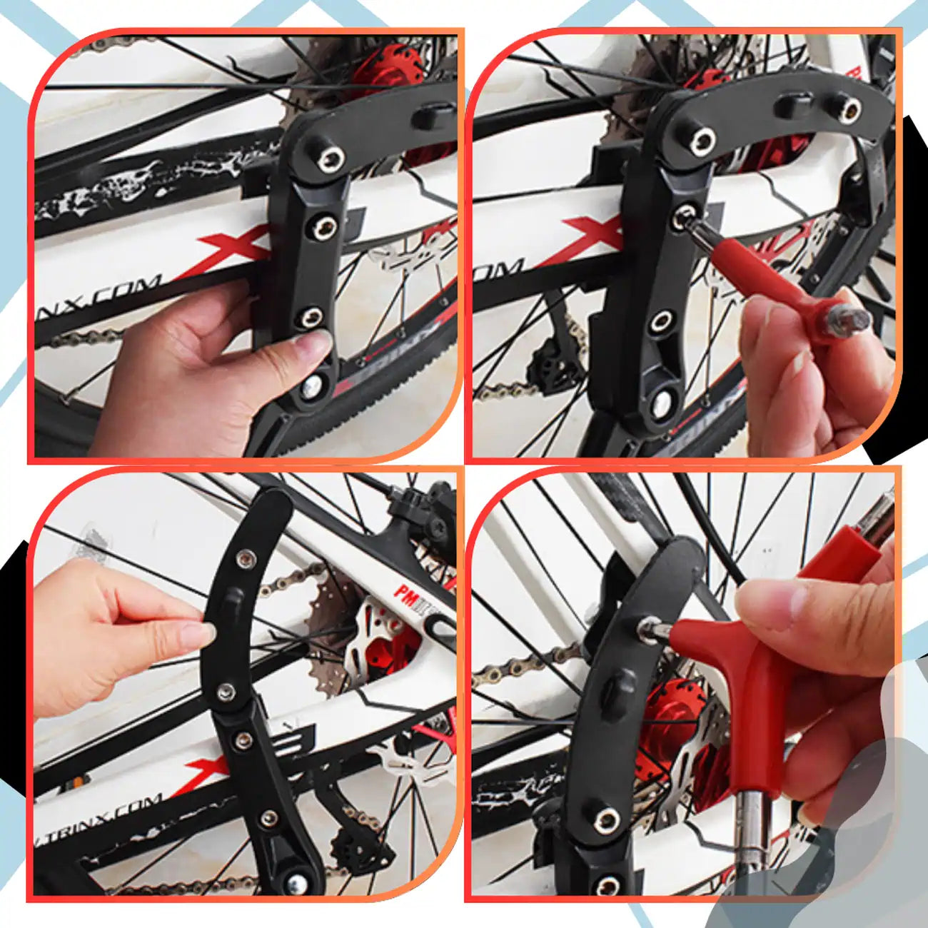 Dviračio atrama, juoda, aliuminis, 24-29 colių