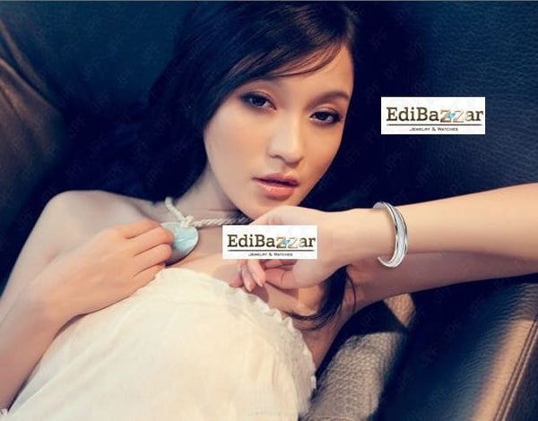 Sidabrinės spalvos bangle apyrankė, reguliuojama