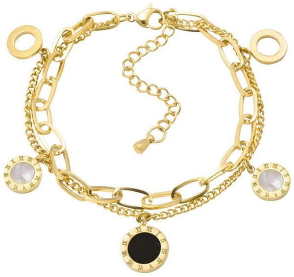 Auksuota pancerinė apyrankė iš chirurginio plieno