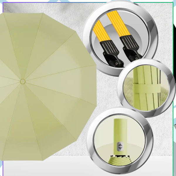 Skėtis žalias automatinis ANTI-UV sulankstomas V3