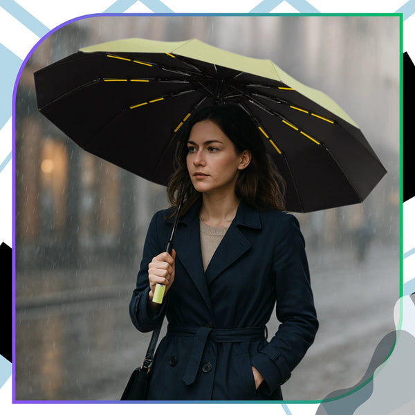 Skėtis žalias automatinis ANTI-UV sulankstomas V3