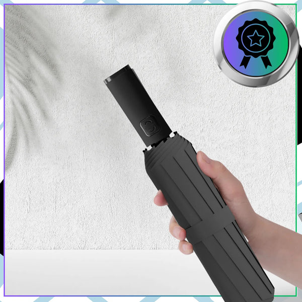 Skėtis juodas automatinis ANTI-UV sulankstomas B32