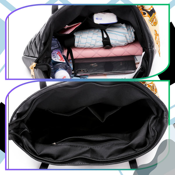 Juoda dygsniuota tote rankinė iš eko odos