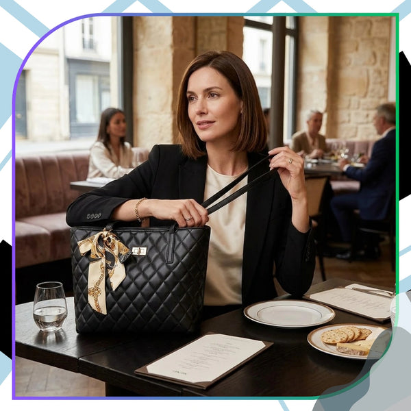 Juoda dygsniuota tote rankinė iš eko odos