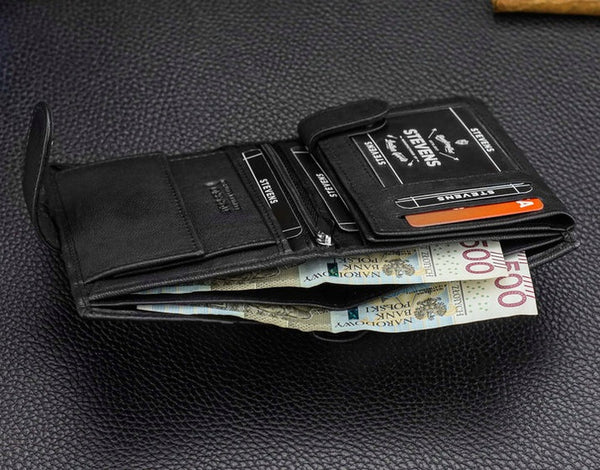 Piniginės ir diržo rinkinys STEVENS medinėje dėžutėje D124