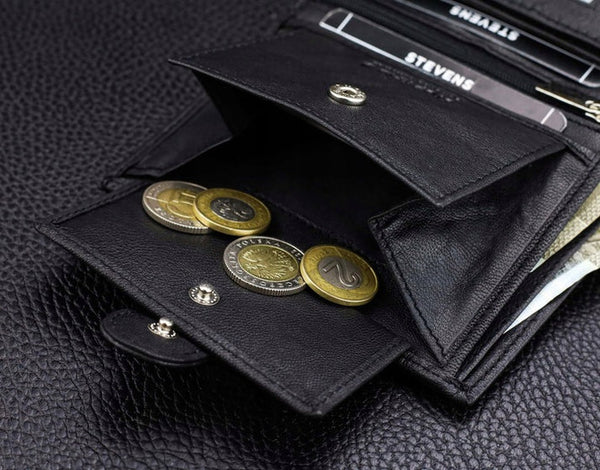 Piniginės ir diržo rinkinys STEVENS medinėje dėžutėje D124