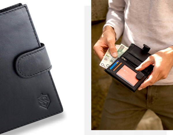 Vyriška odinė piniginė STEVENS, vertikali S192