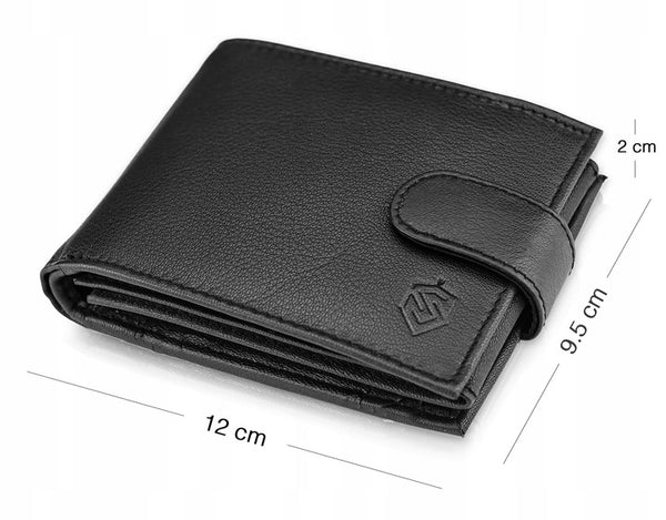 Vyriška odinė piniginė STEVENS P25, juoda S201