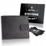 Vyriška odinė piniginė STEVENS P25, juoda S201