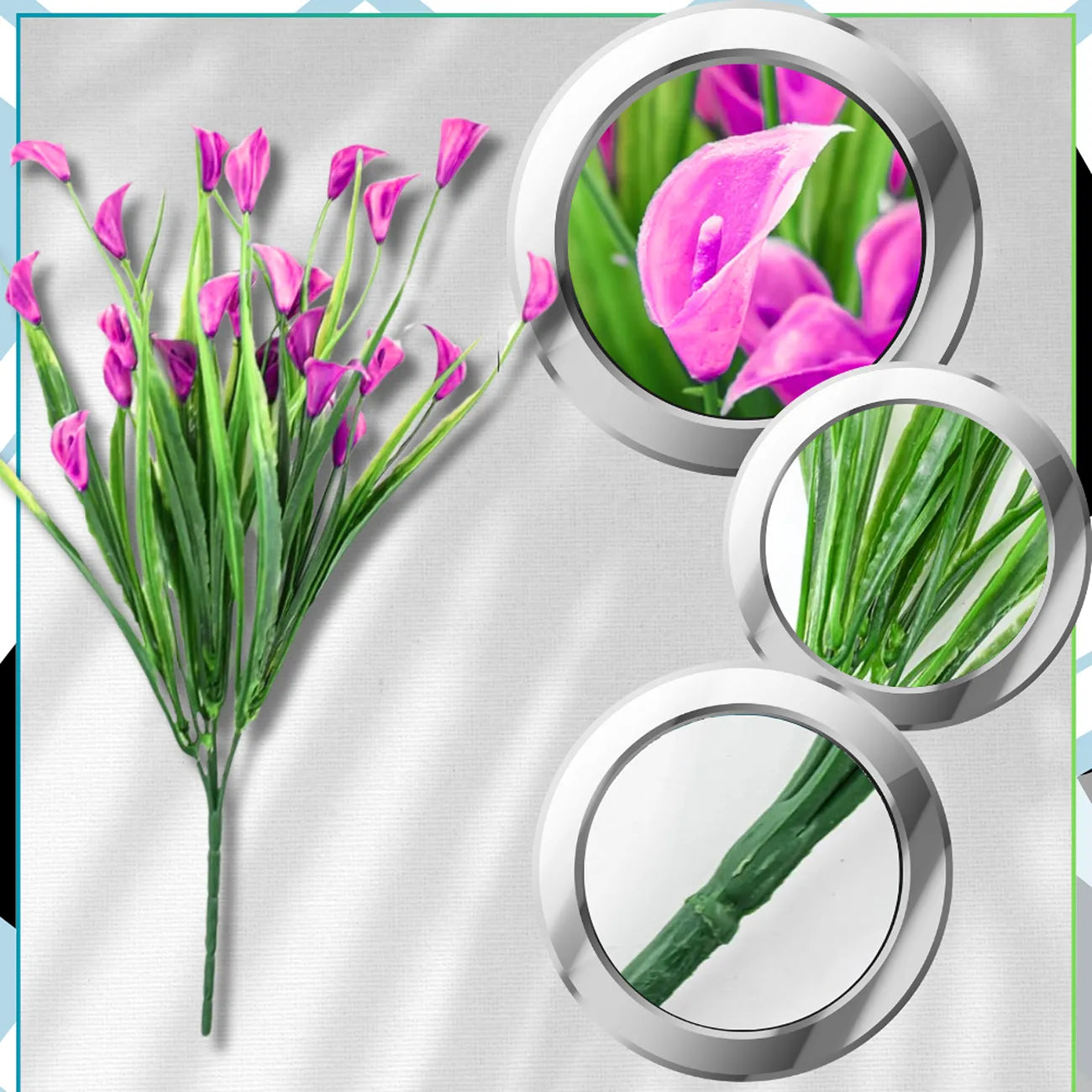 Dirbtinės gėlės, rožinės lelijos, 5 vnt.