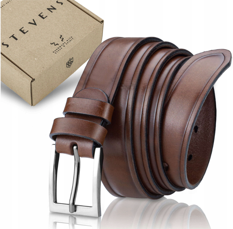 Vyriškas odinis diržas Stevens, rudas D25