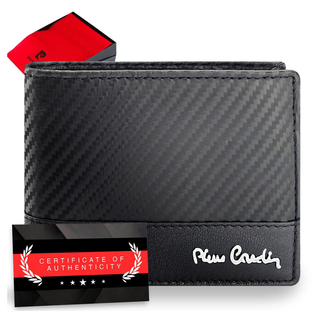 Vyriška odinė piniginė Pierre Cardin, juoda, RFID apsauga 6088706