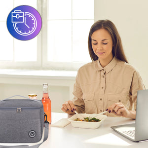 Didelis pilkas termo pietų krepšys