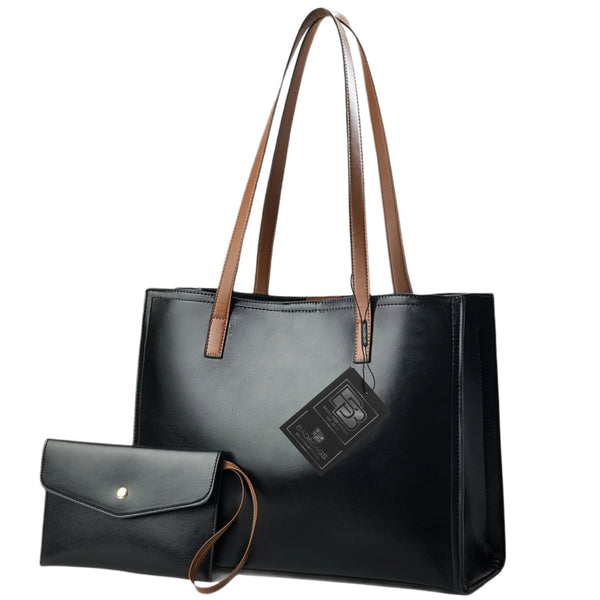 Moteriška rankinė BAD&BAGS, juoda lakuota oda