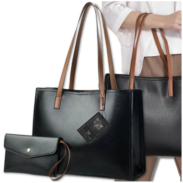 Moteriška rankinė BAD&BAGS, juoda lakuota oda