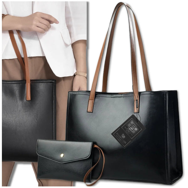Moteriška rankinė BAD&BAGS, juoda lakuota oda