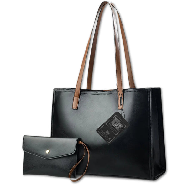 Moteriška rankinė BAD&BAGS, juoda lakuota oda