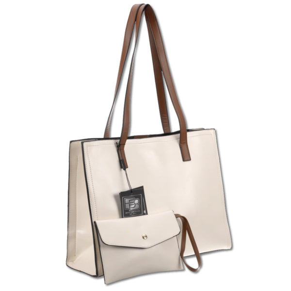Moteriška rankinė BAD&BAGS, kreminė oda