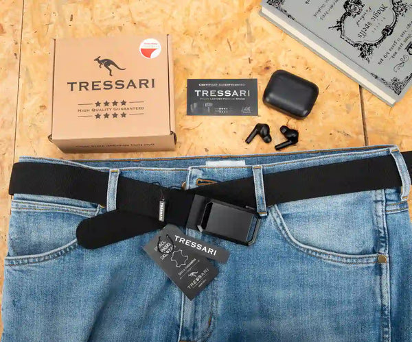 Diržas Tressari, juodas, elastingas