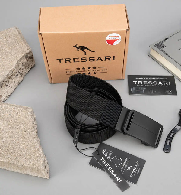 Elastingas diržas Tressari, juodas, automatinė sagtis