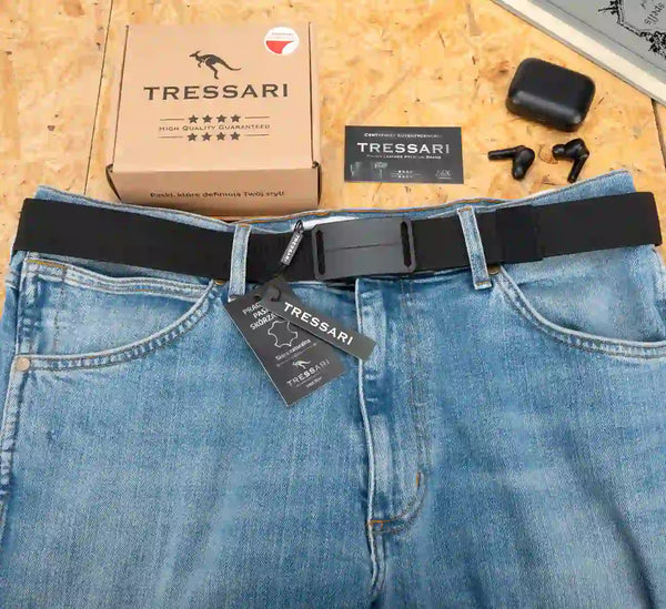 Elastingas diržas Tressari, juodas, automatinė sagtis