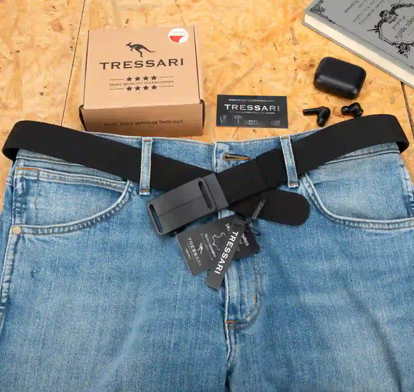 Elastingas diržas Tressari, juodas, automatinė sagtis