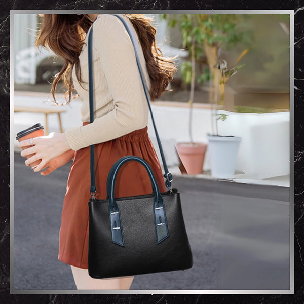 Moteriška odinė rankinė BAD&BAGS, juoda