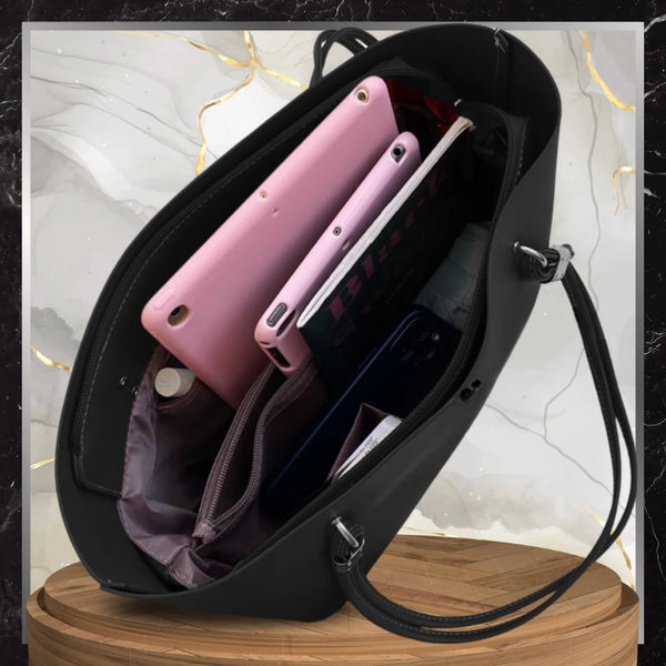 Moteriška odinė rankinė BAD&BAGS, juoda N500