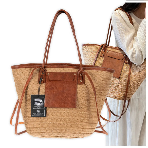 Moteriška šiaudinė rankinė BAD&BAGS, didelė