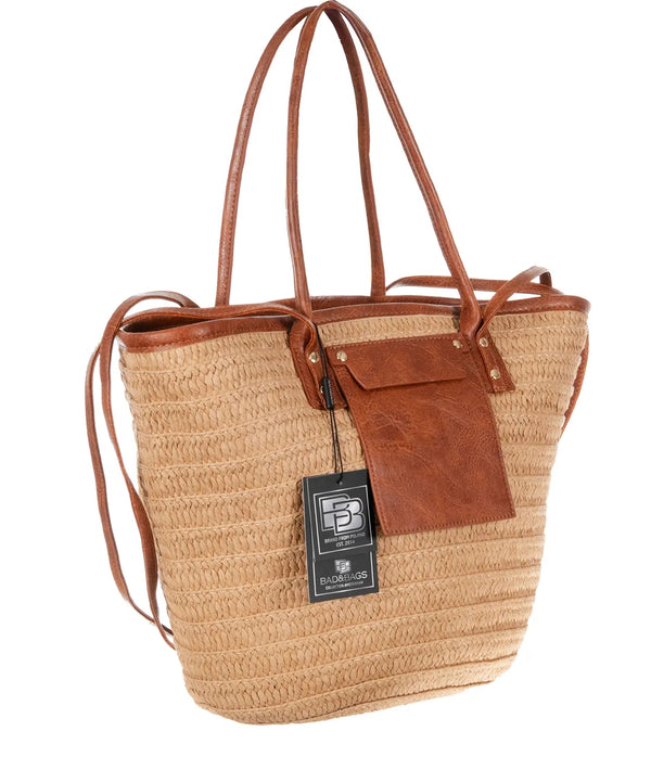 Moteriška šiaudinė rankinė BAD&BAGS, didelė