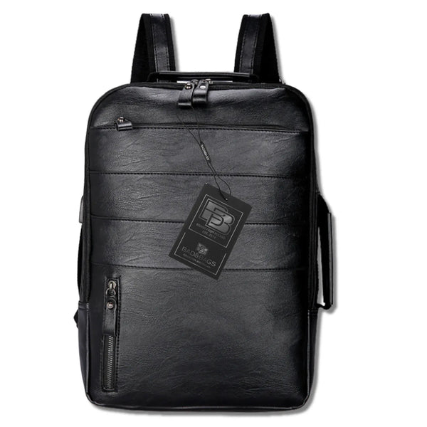 Vyriška odinė kuprinė, juoda, rankinis bagažas