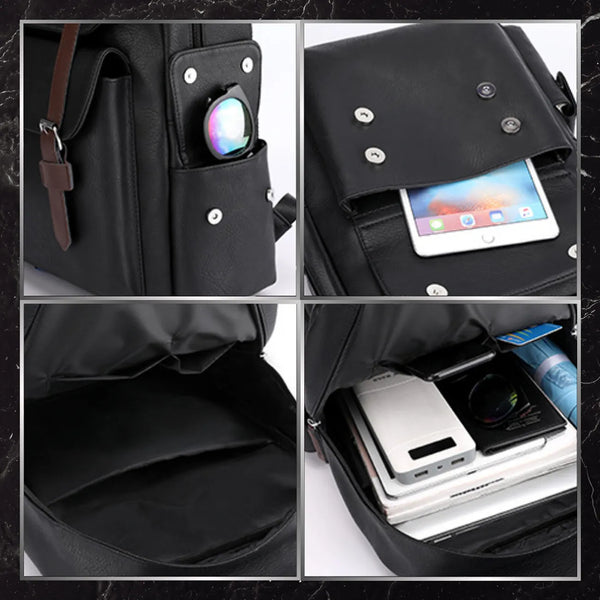 Odinė kuprinė, juoda