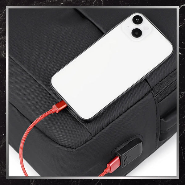 Kelioninė kuprinė, juoda, su USB jungtimi N487