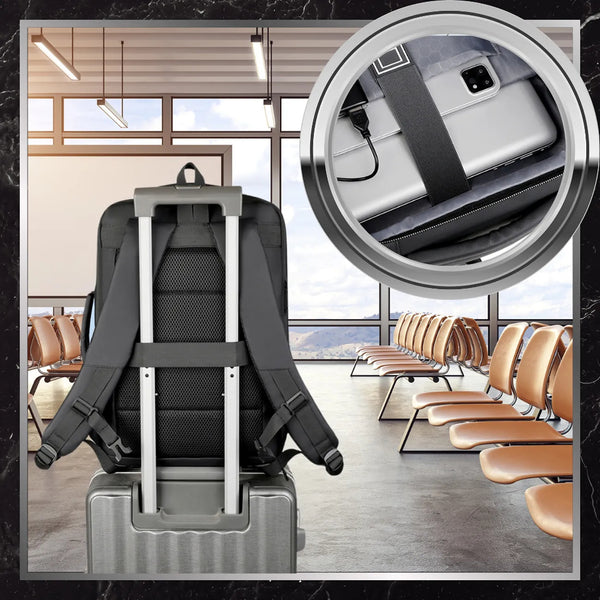 Kelioninė kuprinė, juoda, su USB jungtimi N487