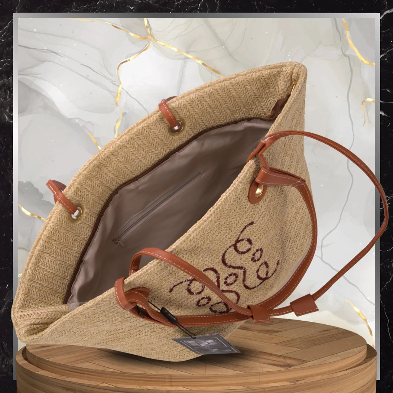 Moteriška šiaudinė rankinė BAD&BAGS, didelė N484