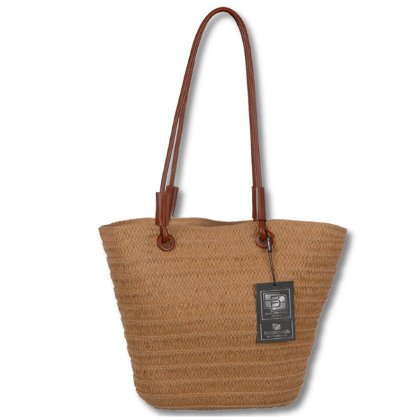 Moteriška paplūdimio rankinė BAD&BAGS, didelė, šiaudinė N485