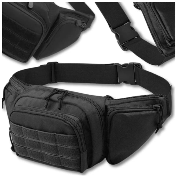 Vyriška taktinė juosmens rankinė, krepšys T28, juoda