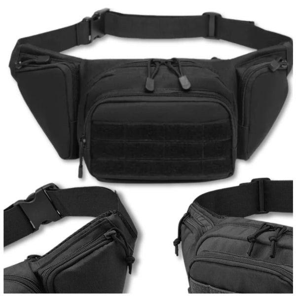 Vyriška taktinė juosmens rankinė, krepšys T28, juoda