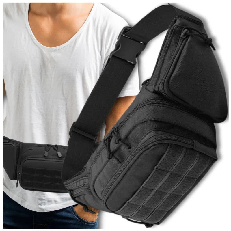 Vyriška taktinė juosmens rankinė, krepšys T28, juoda