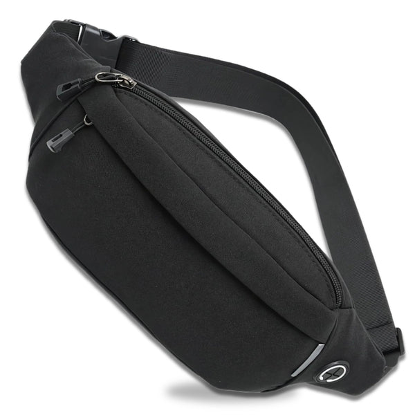 Juoda juosmens rankinė iš poliesterio unisex D29